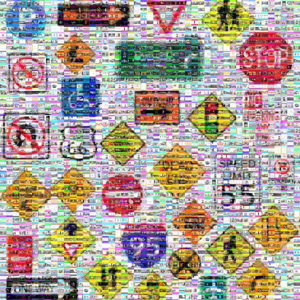 Regulatory sign photo mosaic