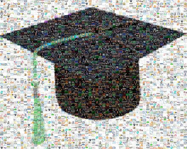 Square academic cap photo mosaic