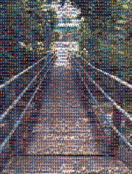 Suspension bridge photo mosaic