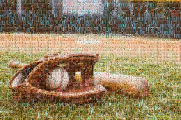 Baseball glove photo mosaic