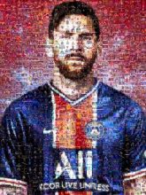 Lionel Messi Lionel Messi Paris Saint-Germain F.C. UEFA Champions League Coupe de France Sports Uniform Jersey Player Sportswear Sports Fan Jersey Logo Soccer player Football player Beard