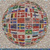 Globe Flag Language National flag Translation Flags of the World Drapeaux de pays Text Android Illustration Sphere Ball Soccer ball Design Pattern