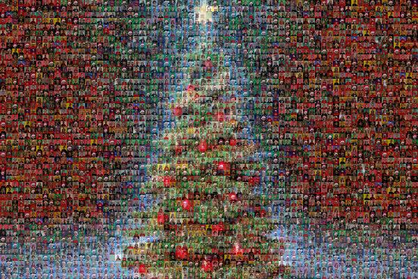 Christmas tree photo mosaic