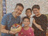 Cake Cake Sugar cake Cupcake Birthday Birthday cake Family taking photos together Buttercream Sugar Party Pastry Smile Happiness Face Nose Food T-shirt Mouth Eye