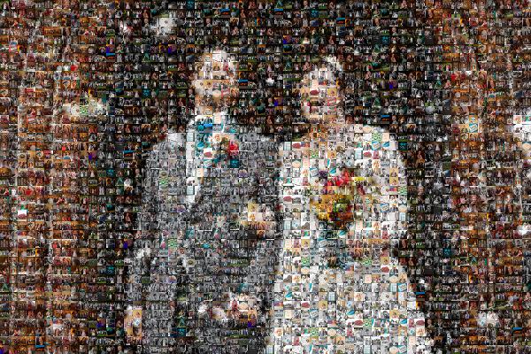 Wedding dress photo mosaic