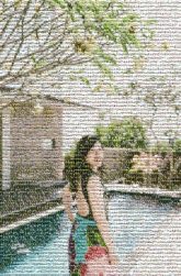 Swimming Pool Swimming Pool light-hearted Green Summer Beauty Fashion Dress People in nature Waist Day Dress Spring Leisure