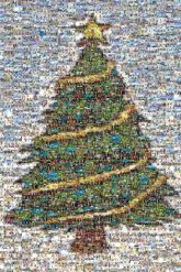 Christmas tree Christmas Tree Christmas Ornament Christmas Lights Christmas Balsam fir Tree Christmas decoration Creative arts Conifers Evergreen Paint Pine family Mosaic Cupressaceae