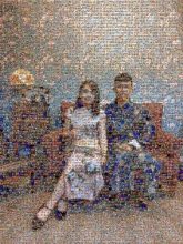 Living room light-hearted Living room Chair Textile Happiness Smile Floral design One-piece garment Love Photo shoot Day Dress Curtain