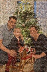 Christmas Christmas Christmas Tree Christmas Ornament Christmas Lights Family taking photos together light-hearted People Clothing Happiness Face Smile Christmas decoration Event Christmas Day Trousers Human body