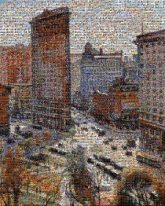 Flatiron Building Flatiron Building The Metropolitan Museum of Art Painting Art Artwork Artist Art Museum Modern art Paint by number Poster City Skyscraper High-rise building Metropolitan area Urban area Metropolis Tower Cityscape Mixed-use