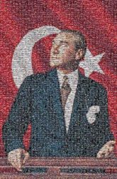 Mustafa Kemal Atatürk Mustafa Kemal Atatürk Anıtkabir Flag 1938 Ataturk University Turkish Thessaloniki Facial expression Formal wear Necktie White-collar worker Suit Blazer Flag of the United States Pleased Businessperson