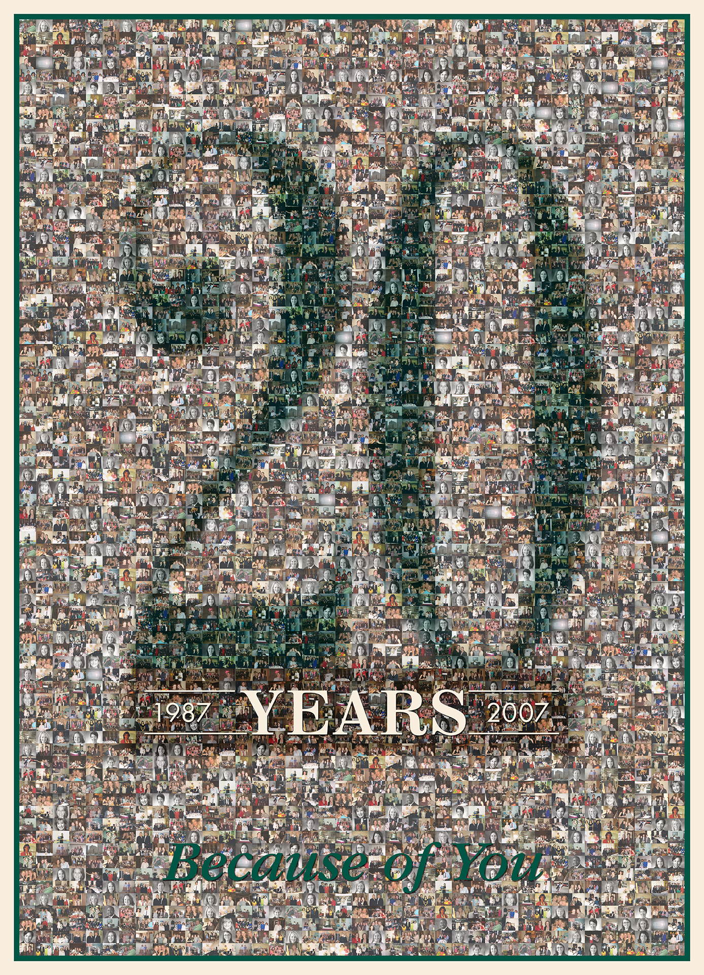 photo mosaic created using only 190 customer selected photos