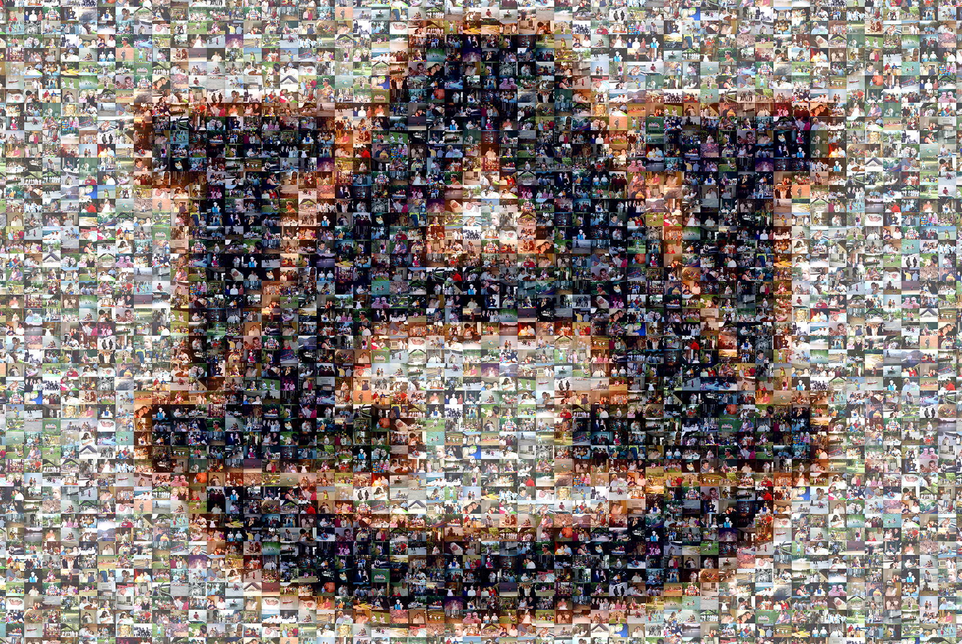 photo mosaic created using 280 family photos