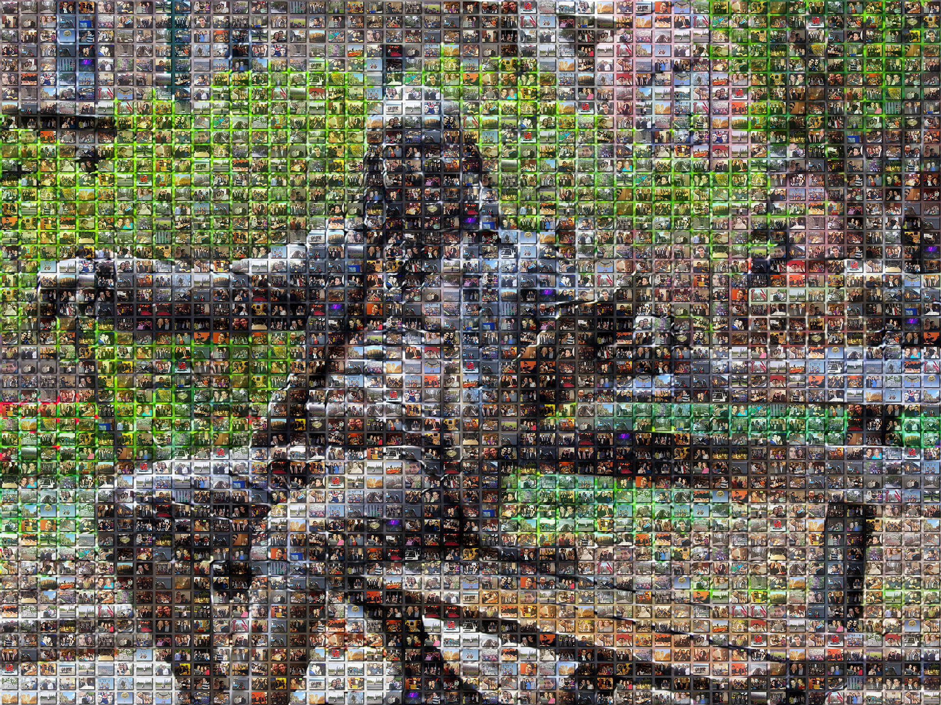 photo mosaic celebrating a Philadelphia graduate using 253 photos with friends