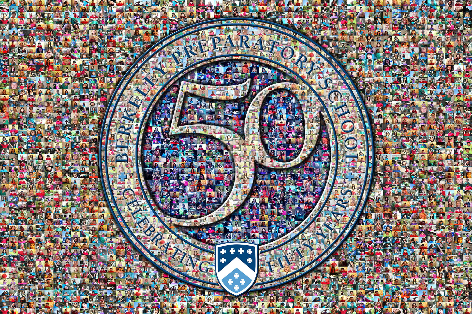 photo mosaic This tri-layer mosaic was created using 708 school photos