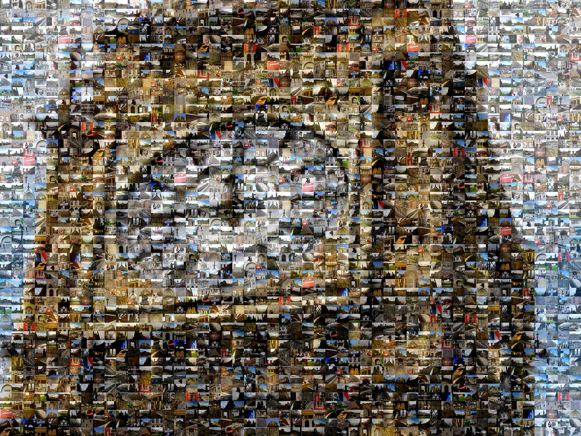 photo mosaic created using 229 travel photos