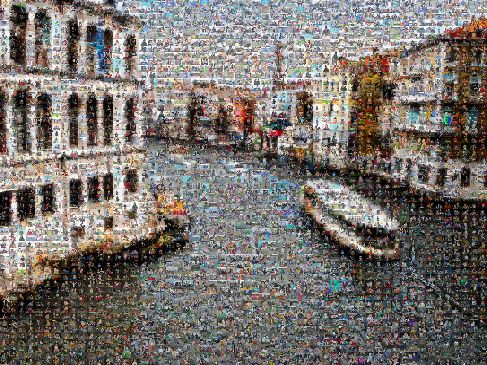 photo mosaic created using 1785 family photos