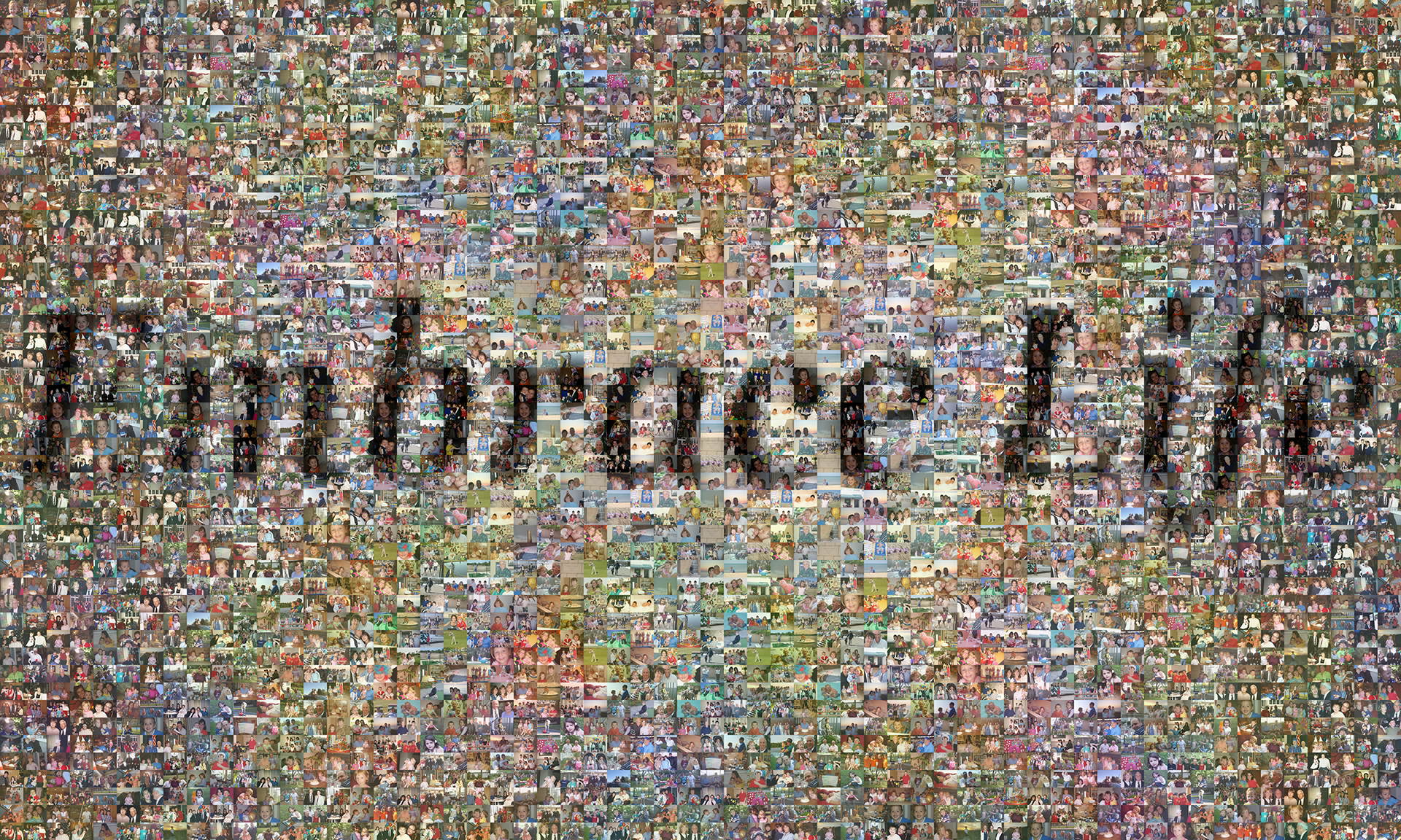 photo mosaic created using 344 customer submitted photos