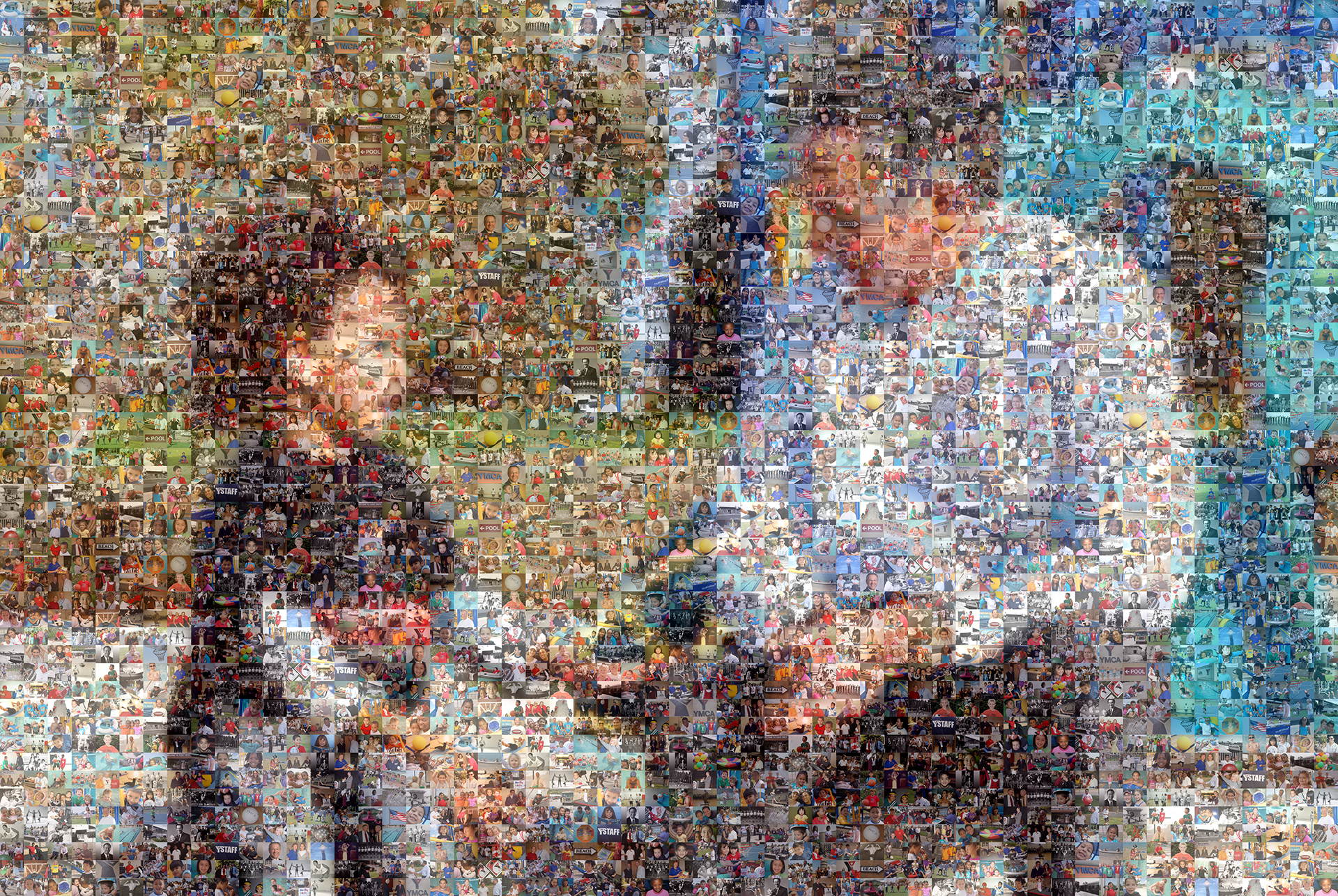 photo mosaic created using 337 photos of children