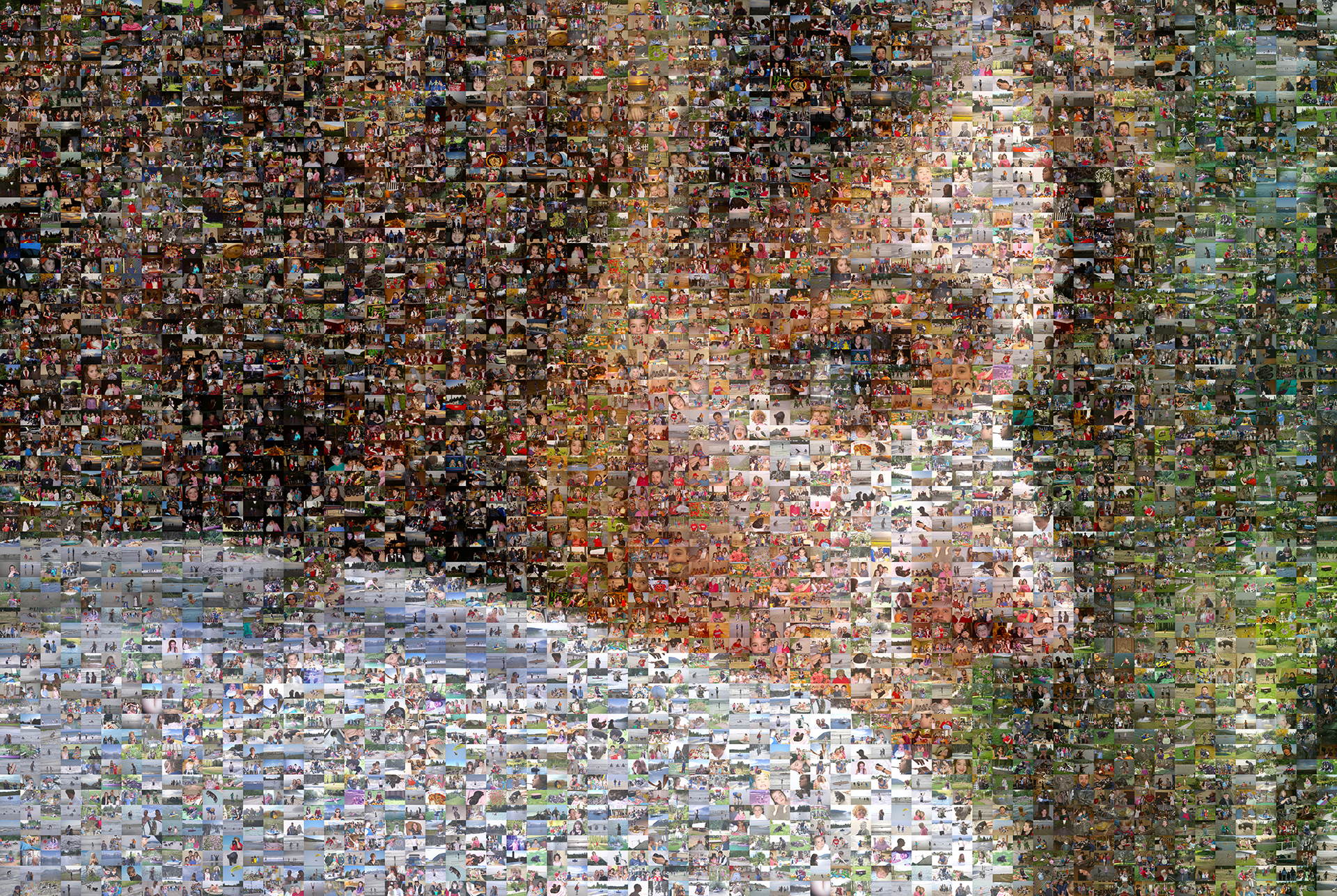 photo mosaic created using 2,278 customer selected photos