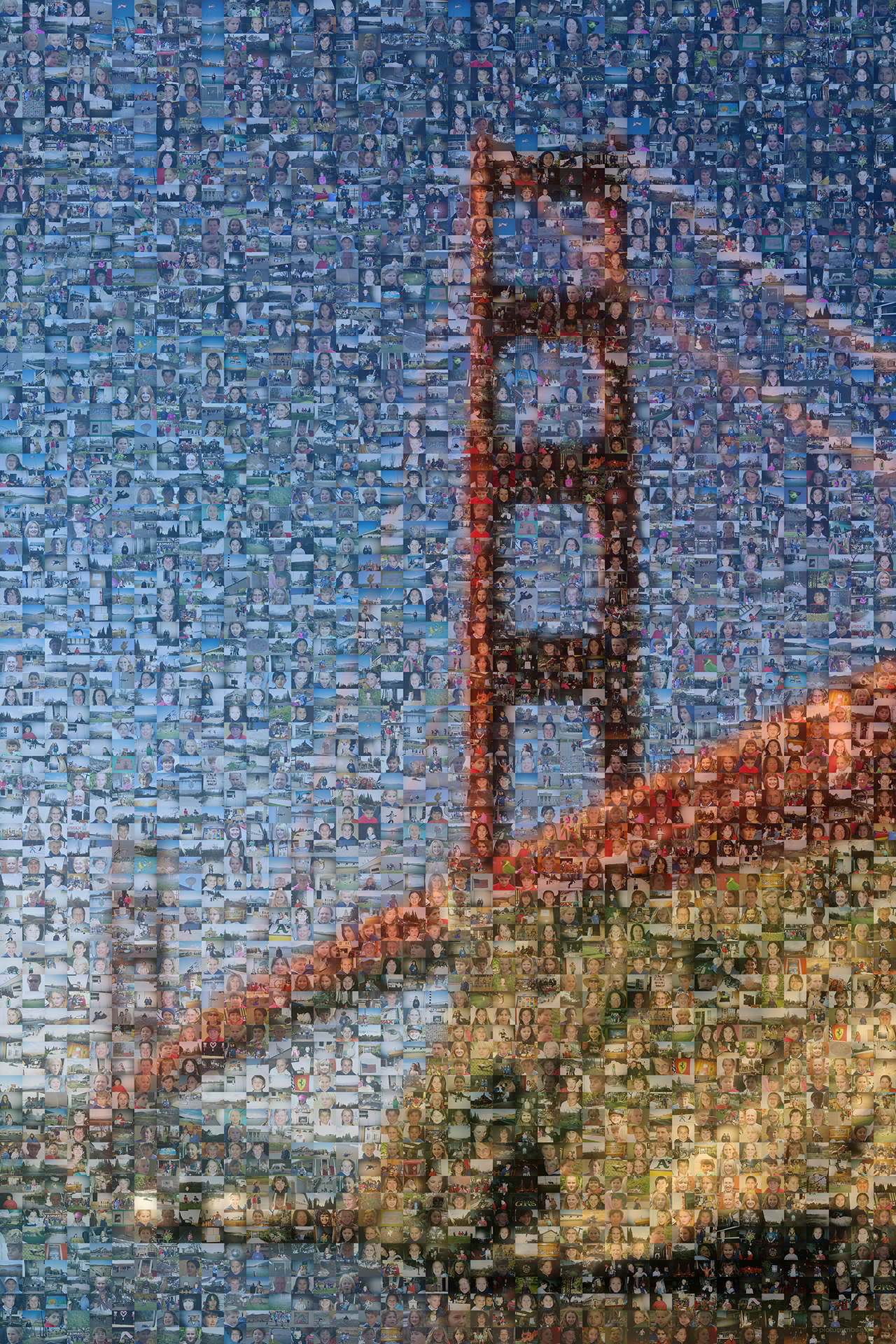 photo mosaic created using 811 customer selected photos