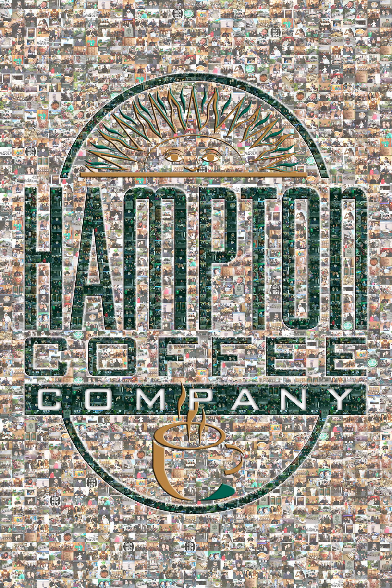 photo mosaic A company logo created using 182 photos