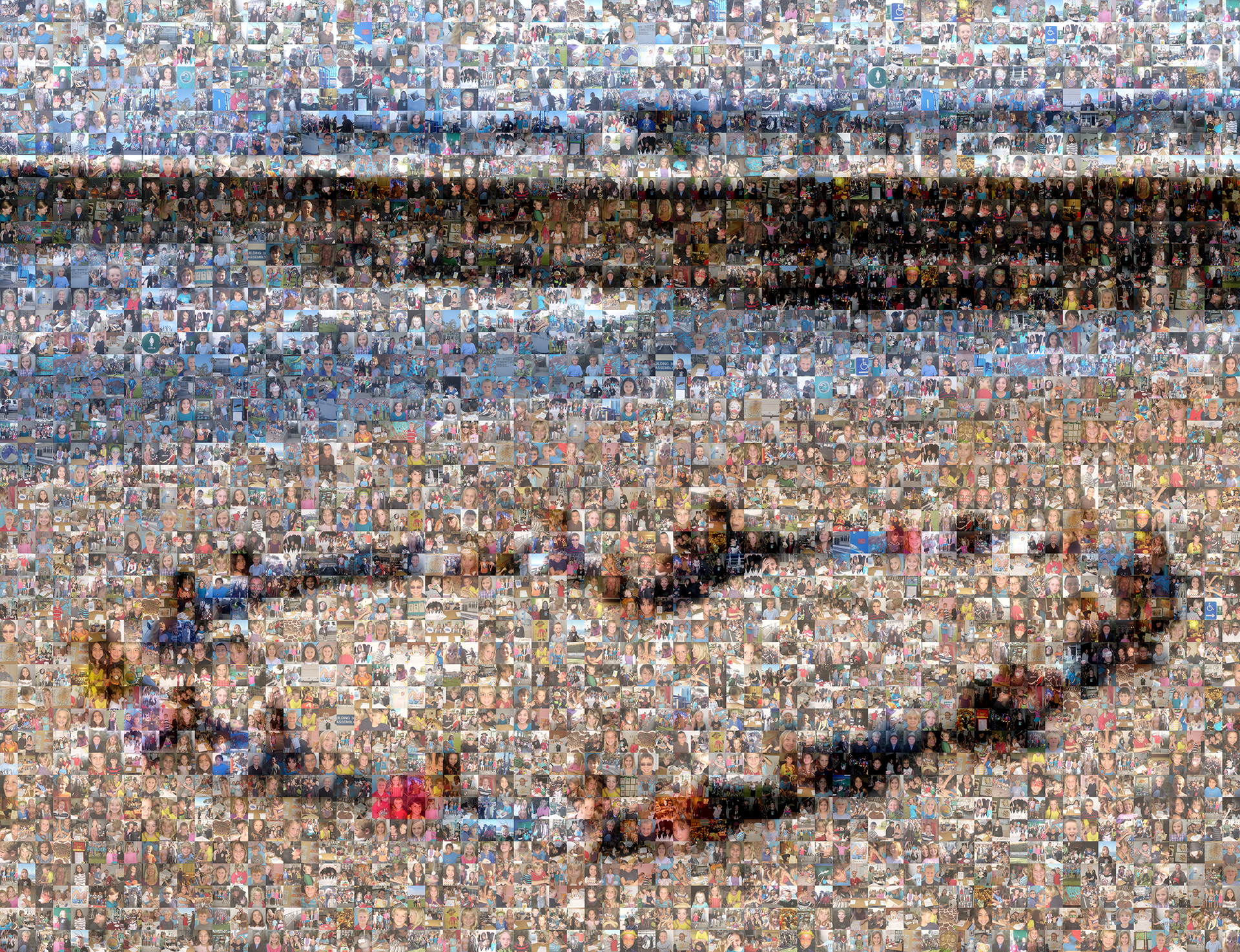 photo mosaic created using 1,234 customer selected photos