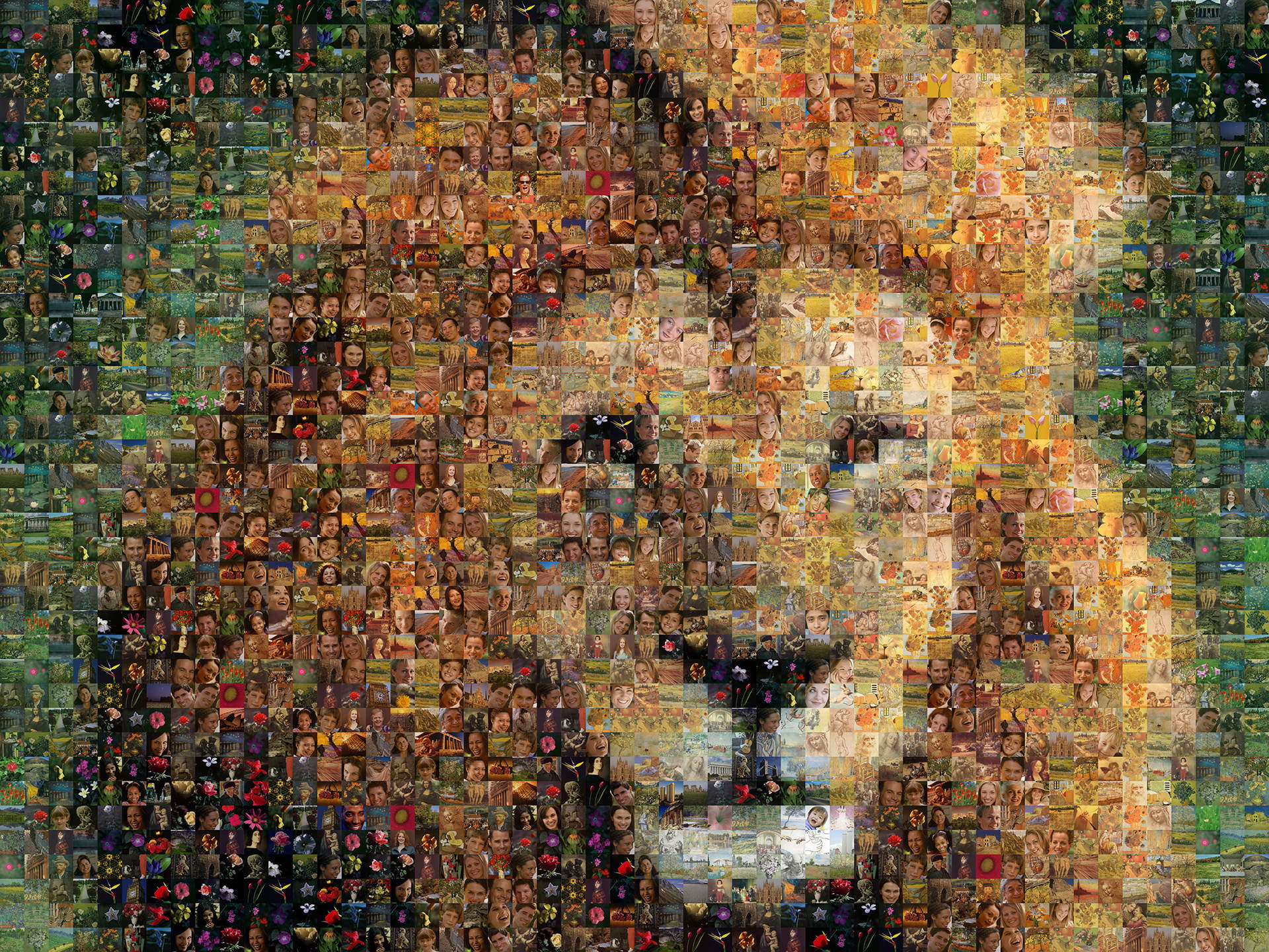 photo mosaic created using 930 random stock images