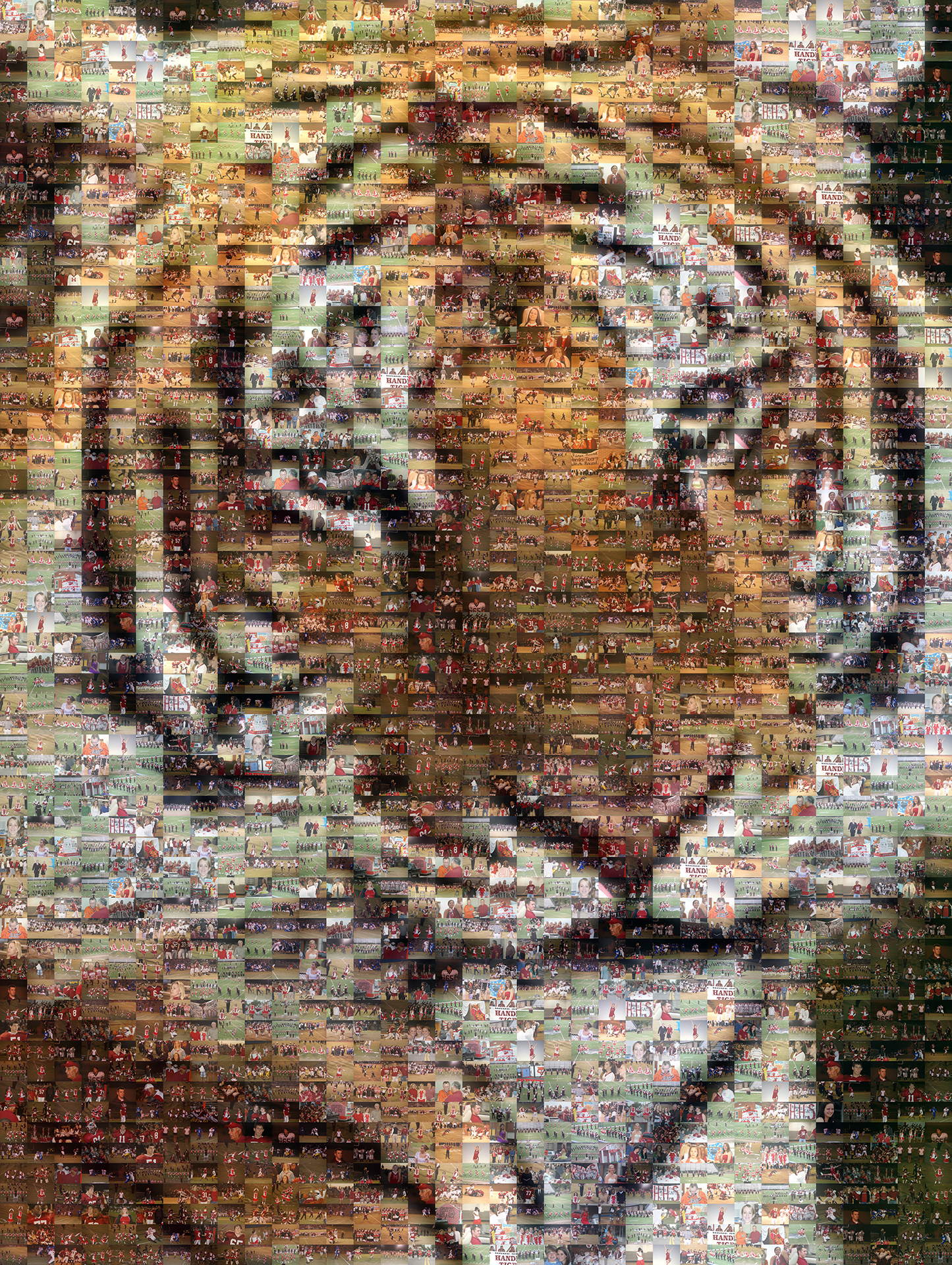 photo mosaic created using 325 customer selected football photos
