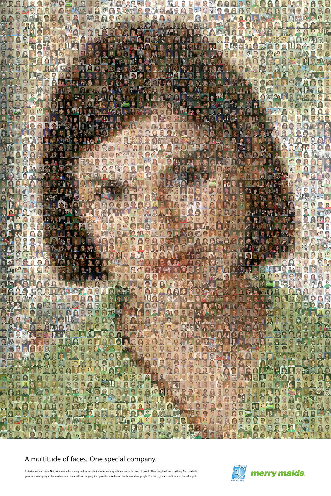 photo mosaic created using 477 employee photos