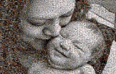 this beautiful mosaic was created using 1537 family photos