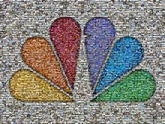 Famous NBC peacock mosaic using 1,951 photos of NBC behind the scenes