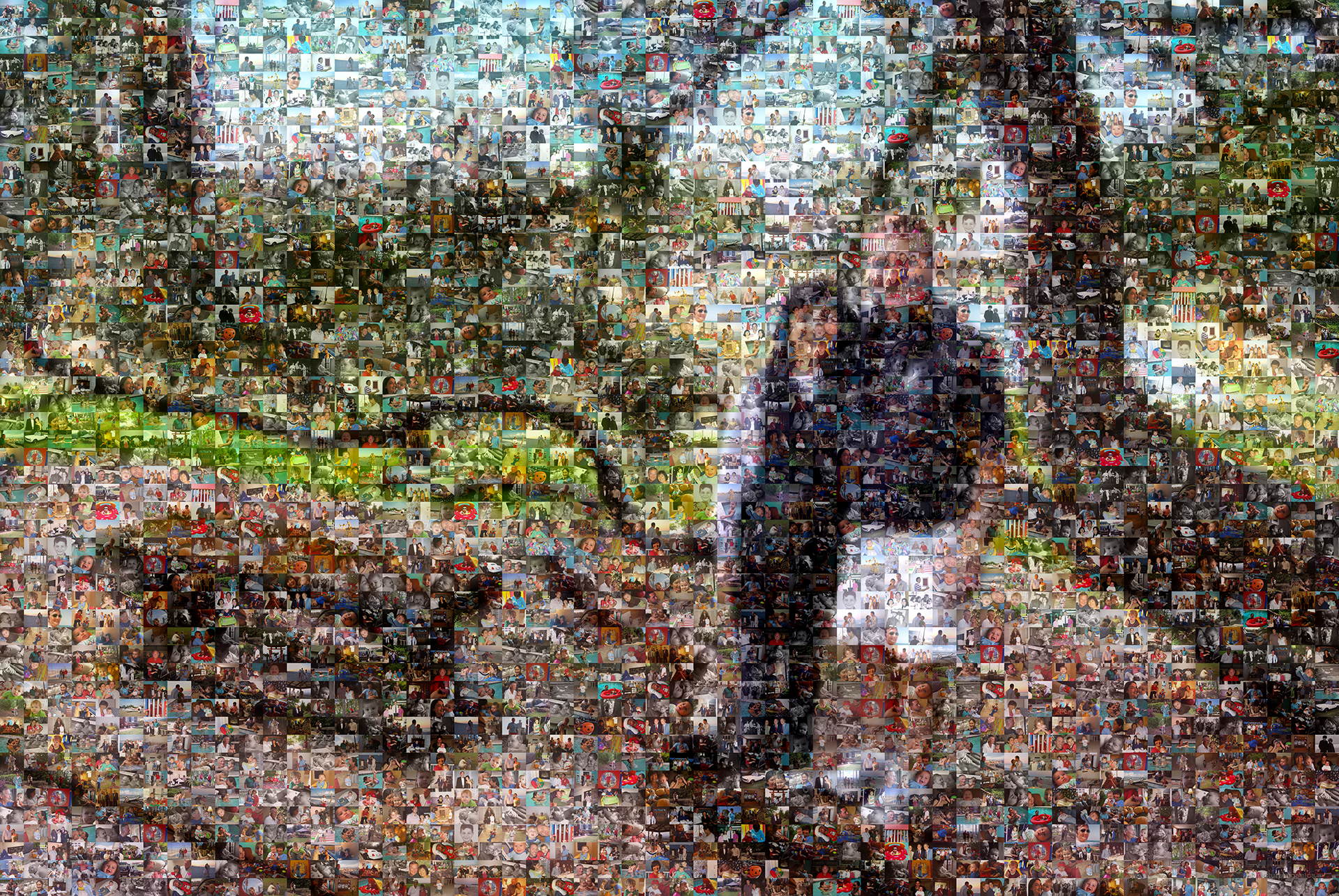 photo mosaic created using 326 customer selected photos