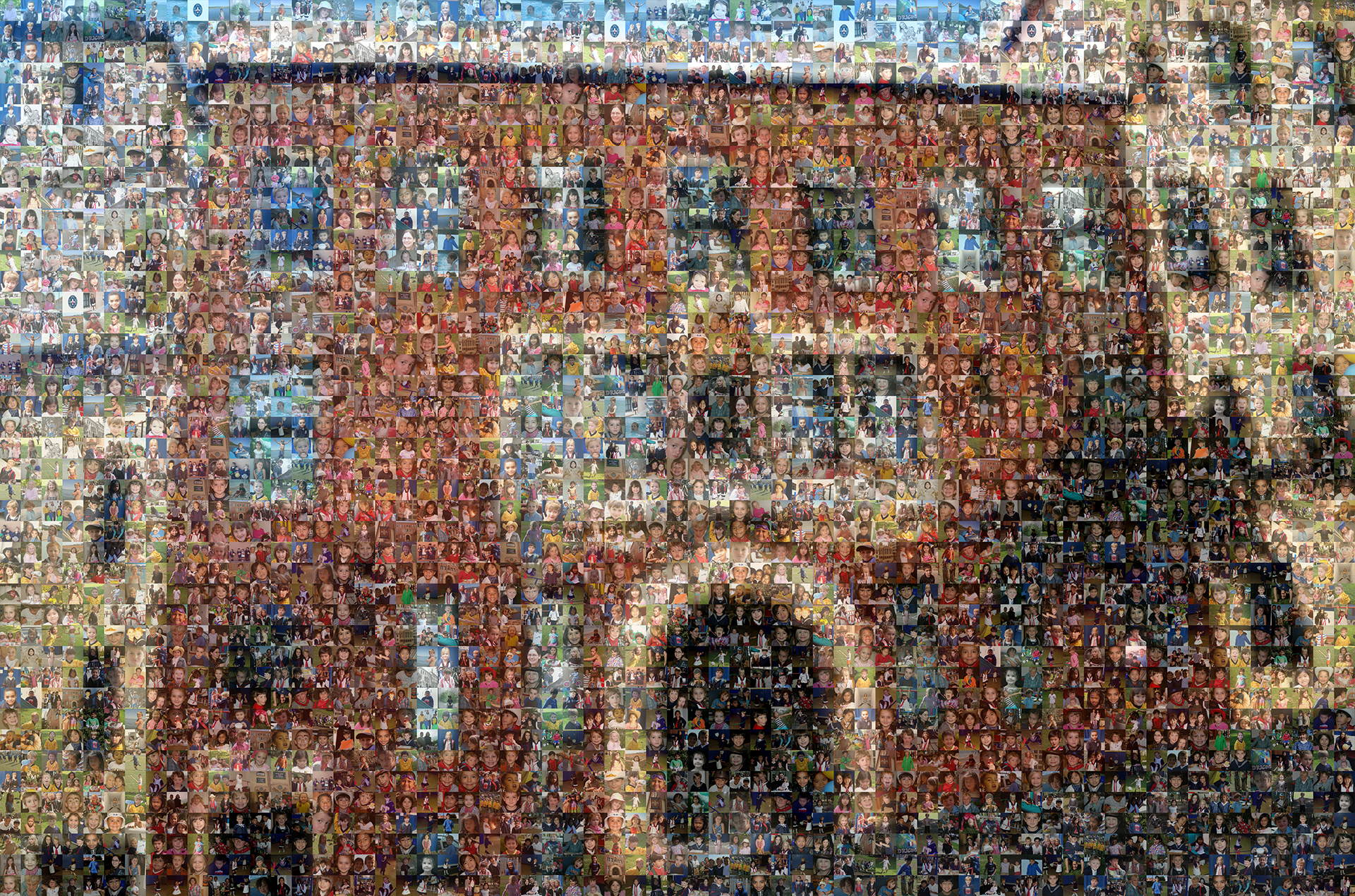 photo mosaic created using 545 photos of youth