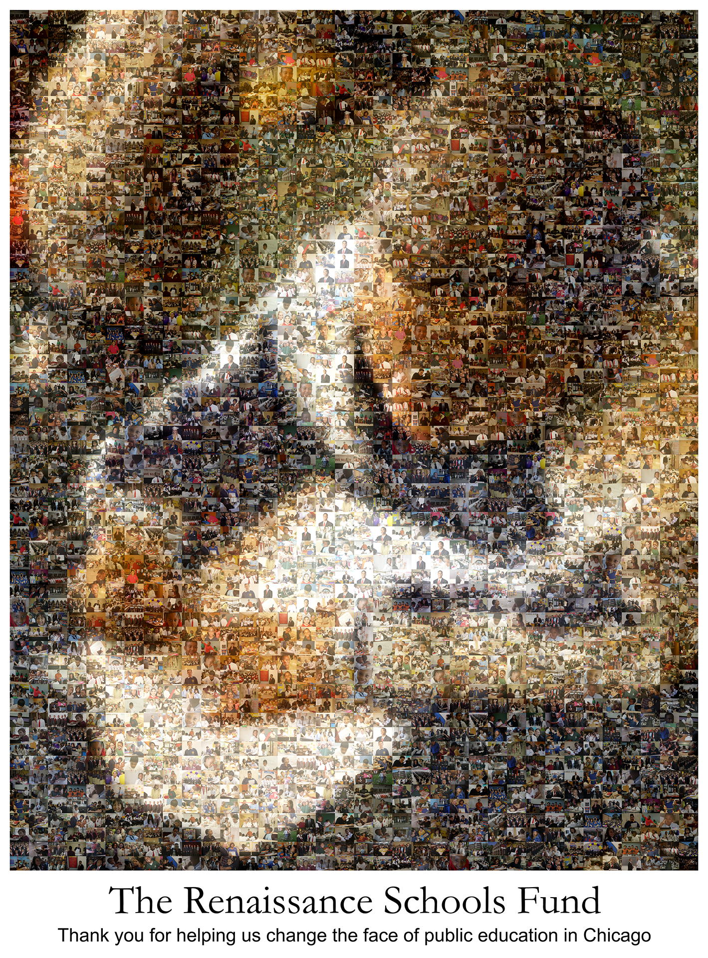 photo mosaic created using 365 customer selected photos