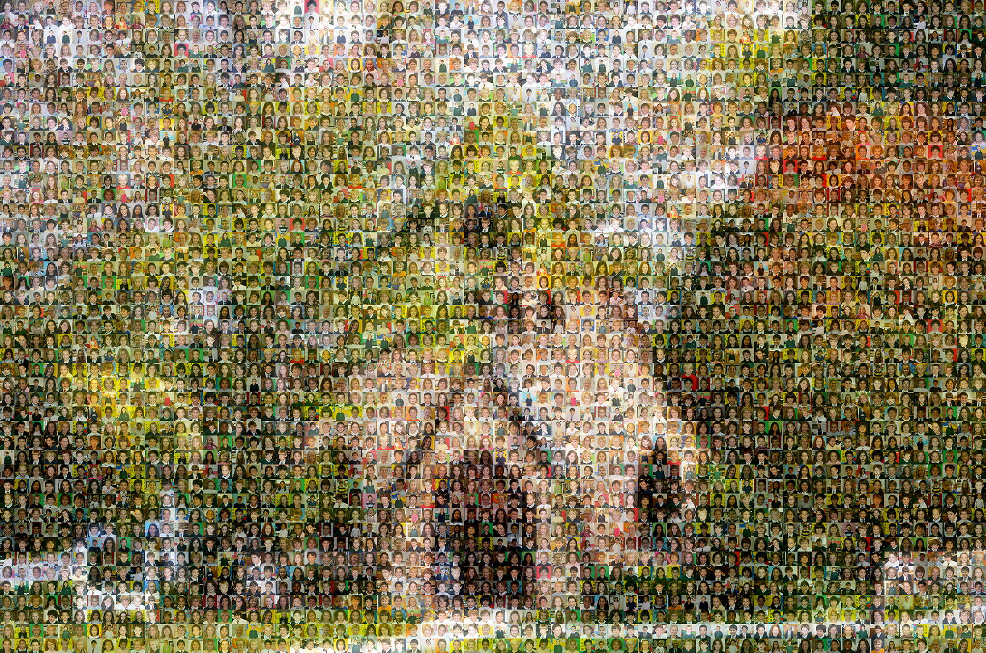 photo mosaic created using 440 child photos