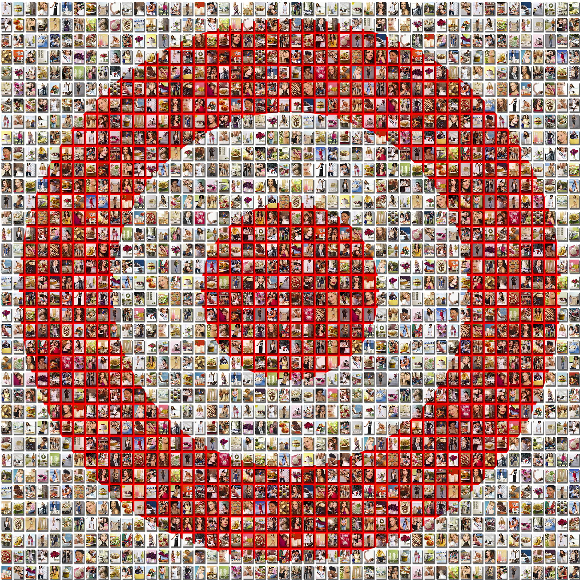 photo mosaic created using hundreds of product photos