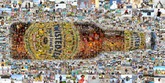 A multi-size cell mosaic mural designed using 1,000 Twisted Tea fan photos
