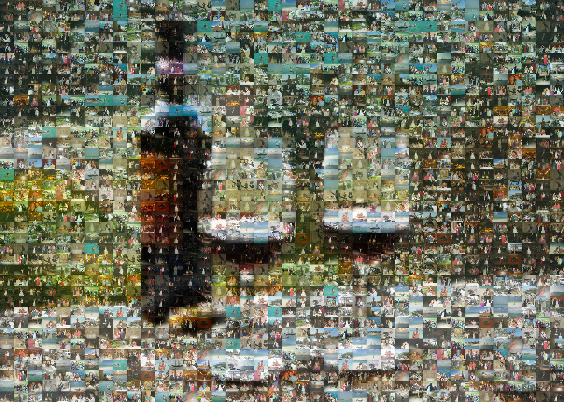 photo mosaic 203 photos of a couple make up this custom mosaic