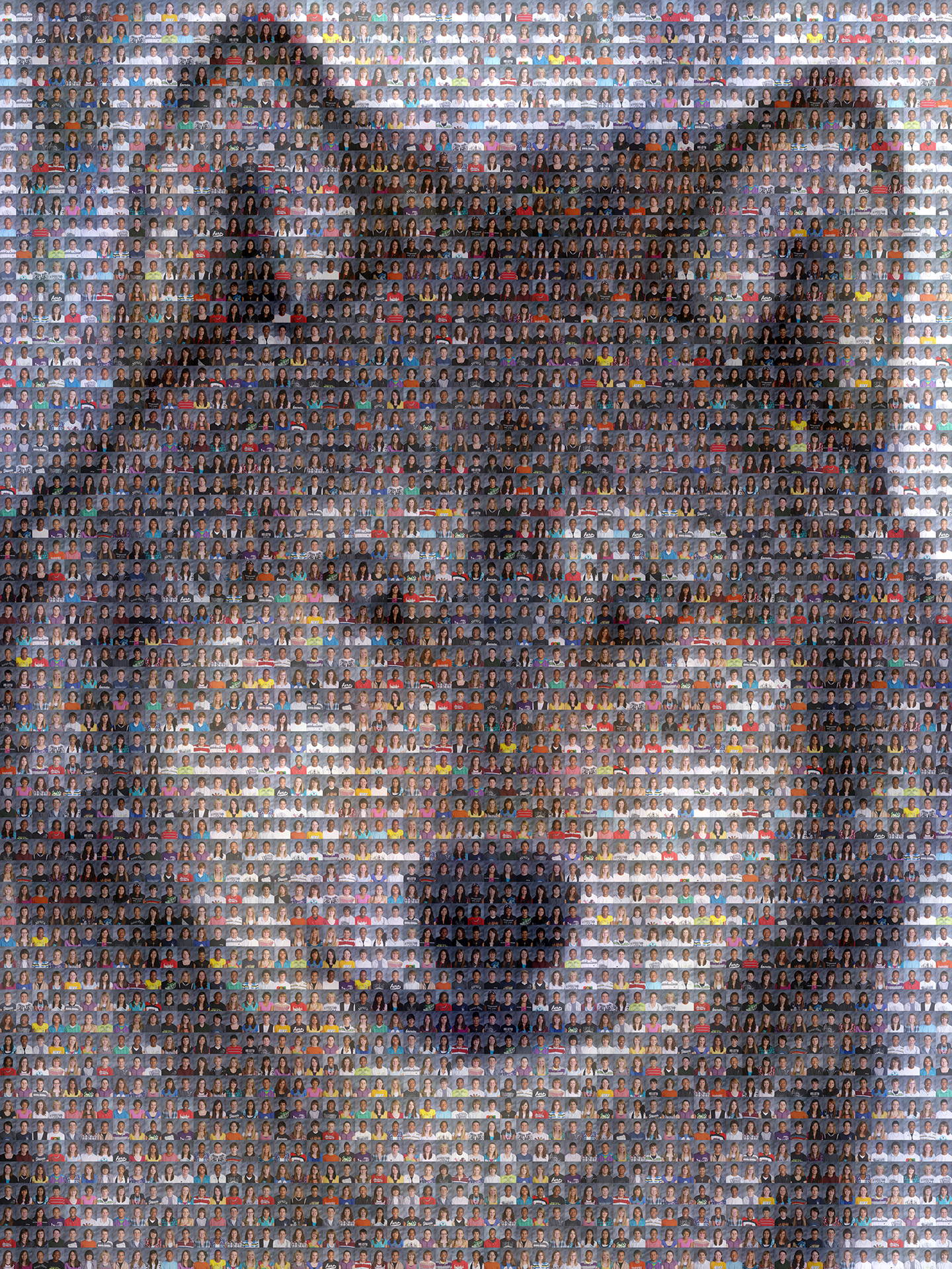 photo mosaic created using 161 student photos