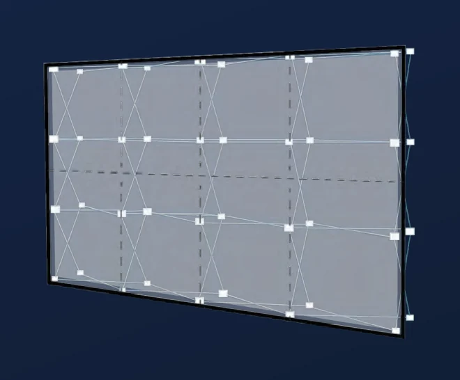 Diagram of a tradeshow-style pop-up accordion wall with support points.