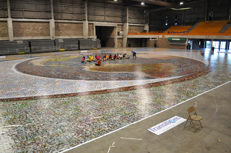 Much needed rest after 3 days of building a record setting mosaic!