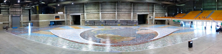Complete mosaic shot in panoramic fisheye.