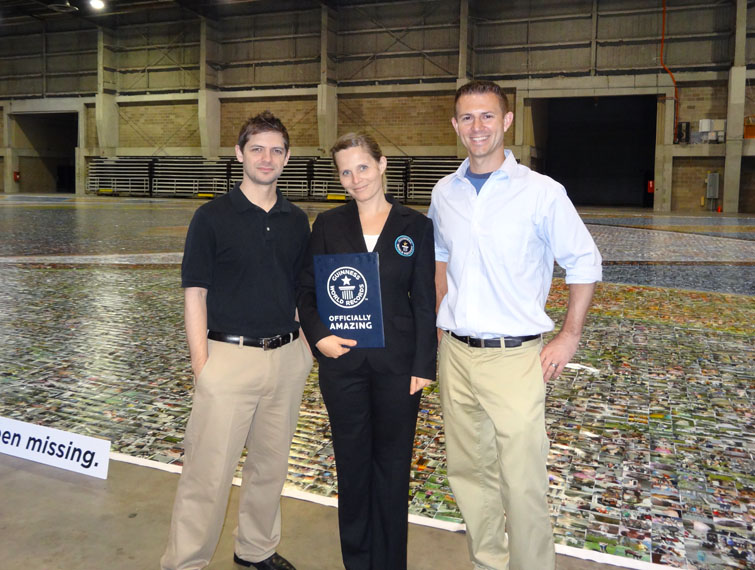 It's official, a new world record! Our CEO, Al Charpentier, and lead designer, Tim Heffron stand with a Guinness representative to capture this historic moment.