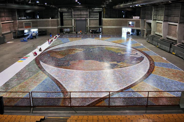 The mosaic was constructed at the Florida State Fairgrounds outside of Tampa.