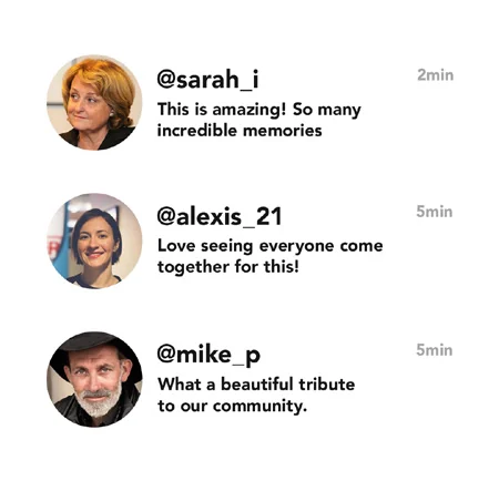 Live chatter feed with community comments.