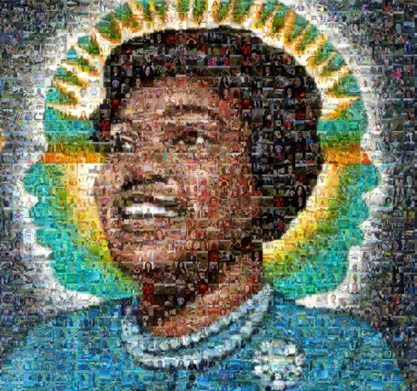 Memorial mosaic portrait.
