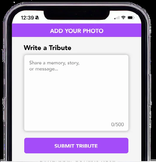 Write a Tribute form on a phone.